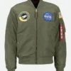 Alpha Industries X NASA MA-1 VF Green Flight Bomber Jacket