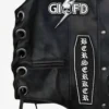 Black Label Society Leather Vest Front Detailing