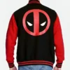 Deadpool Black and Red Letterman Varsity Jacket Back