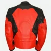 Deadpool Red Leather Biker Jacket Back