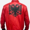 Drake Polar Opposites Albanian Flag Red Leather Jacket Back