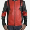 Game Version Deadpool Red And Black Leather Biker Jacket