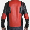 Game Version Deadpool Red And Black Leather Biker Jacket Back