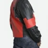 Game Version Deadpool Red And Black Leather Biker Jacket Side Pose