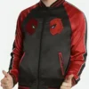 Marvel Deadpool Souvenir Black and Red Bomber Jacket Side