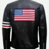 Peter Fonda Easy Rider Wyatt Captain America USA Flag Leather Motorcycle Jacket Back