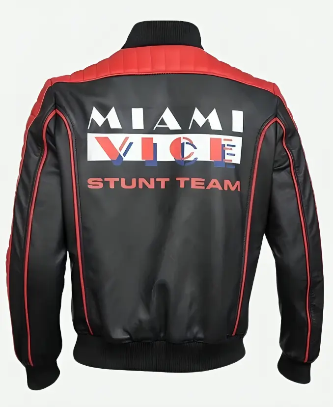Ryan Gosling The Fall Guy Colt Seavers Miami Vice Stunt Team Black Leather Jacket Back