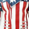 United Stated of America Flag Biker Leather Jacket Detailing