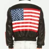 Woody McClain Power Book II Ghost Cane Tejada Amiri USA Flag Leather Jacket Back