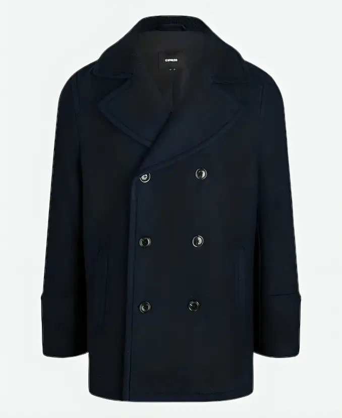 Brandon Sklenar It Ends with Us Atlas Corrigan Blue Peacoat Jacket