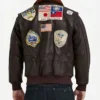 Top Gun Maverick Leather Bomber Jacket Back