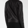 Camille Razat Emily in Paris Season 02 Camille Black Leather Biker Jacket Back