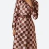 Lily Collins Emily in Paris Season 04 Emily Cooper Checkered Trench Coat Front