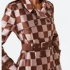 Lily Collins Emily in Paris Season 04 Emily Cooper Checkered Trench Coat Side