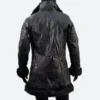 Robert Sheehan The Umbrella Academy Klaus Hargreeves Black Leather Faux Fur Coat Back