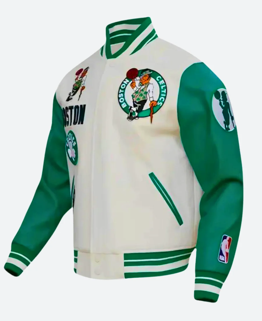 Boston Celtics White Varsity Jacket The Movie Oufits