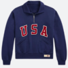 Lady Gaga USA Olympic Half Zip Jacket Front Image