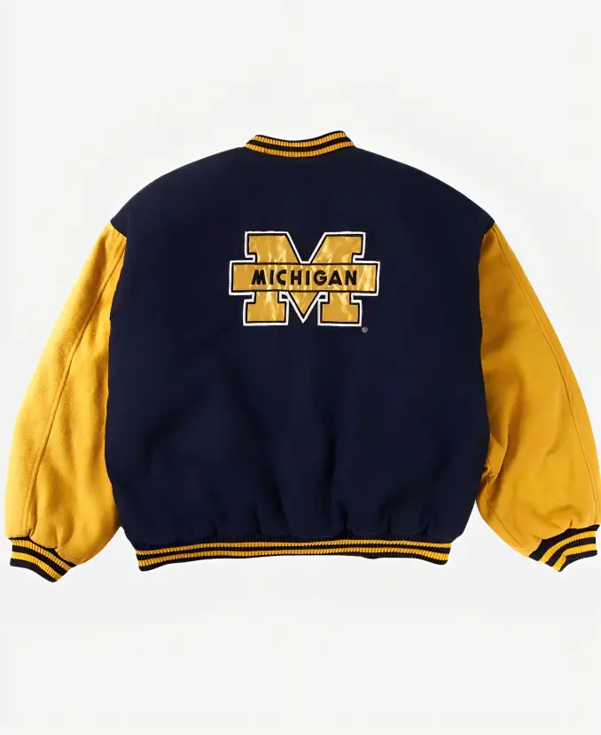 Michigan Wolverines Football Team Varsity Jacket - Back Image