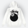 Stussy 8 Ball White Hoodie Back