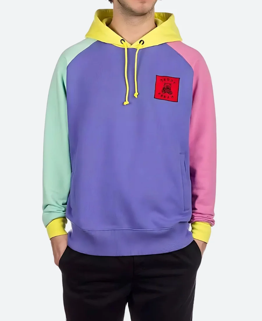 Colour block hoodie teddy fresh on sale