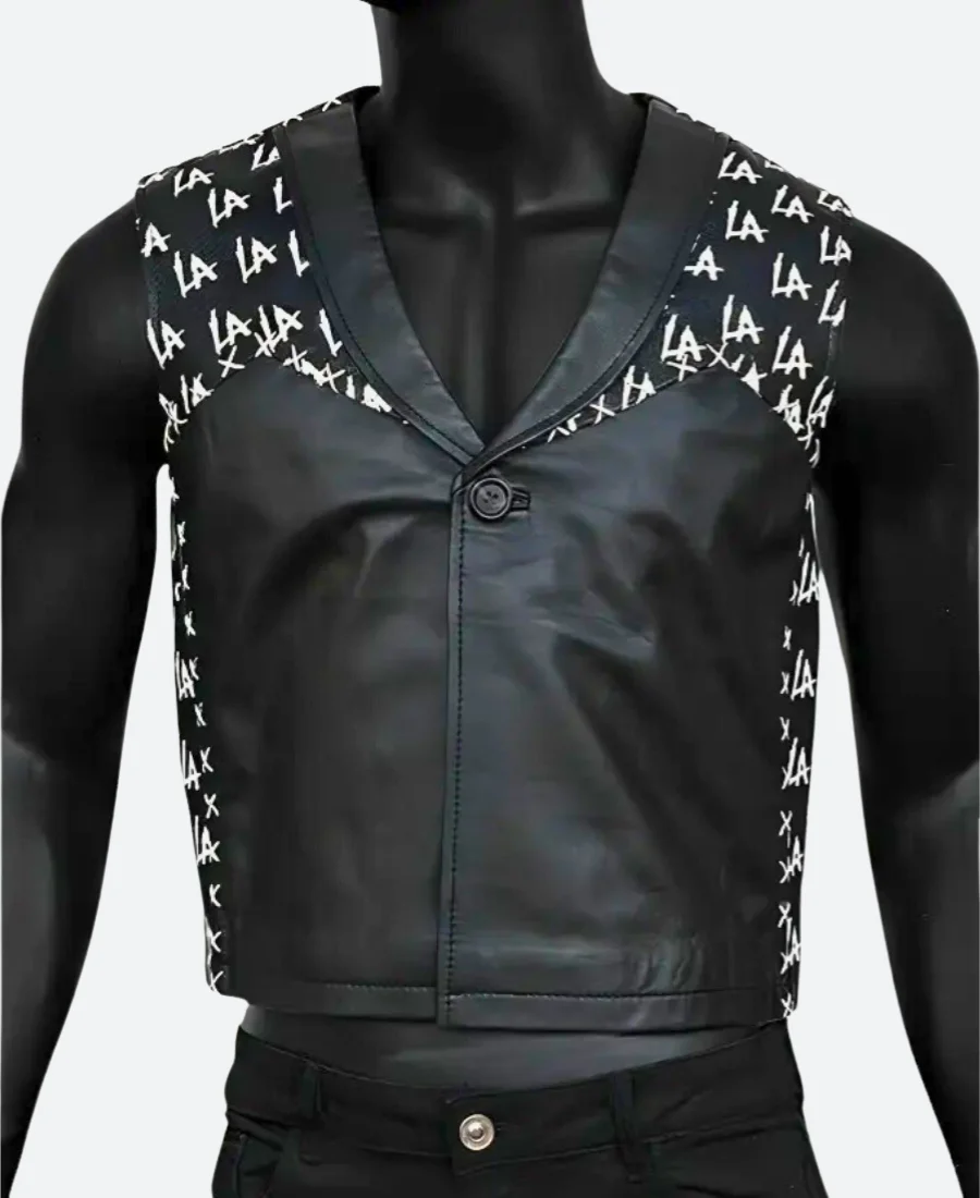 WWE LA Knight Leather Vest Front Image
