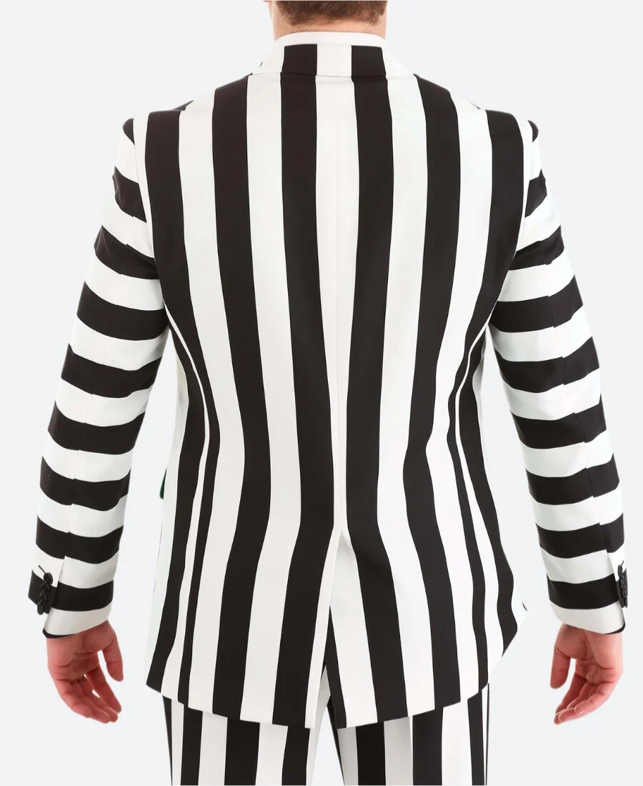 Beetlejuice 2024 Michael Keaton Striped Suit Back Image