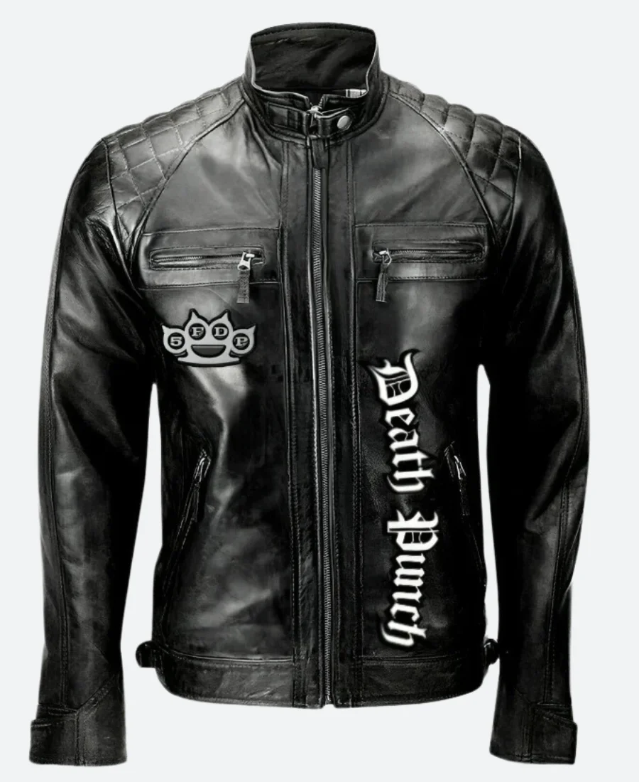 Five Finger Death Punch Leather Jacket Front Image