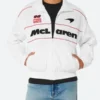 Hollister Mclaren White Bomber Jacket