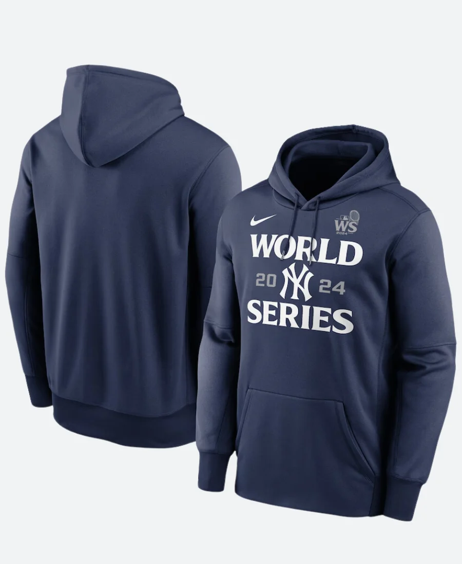 Nike X New York Yankees 2024 World Series Hoodie Front & Back Image