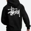 Stussy Pullover Hoodie Black Back Image