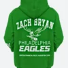 Zach Bryan Philadelphia Eagles Green Hoodie Back Image