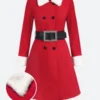 Christmas Double Breasted Belted Coat Front Image