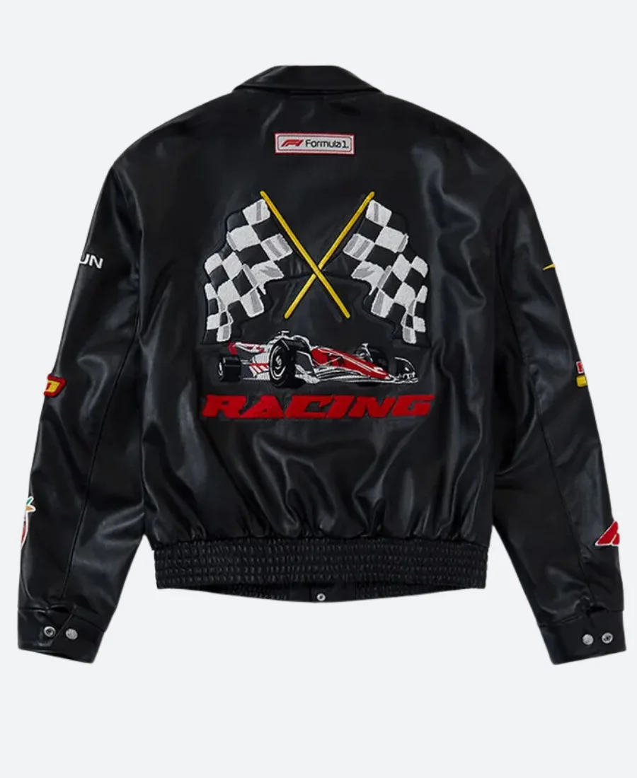 F1 X Jeff Hamilton Racing Leather Jacket Back Image