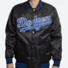 Los Angeles Dodgers Black And Blue Satin Jacket Front Image