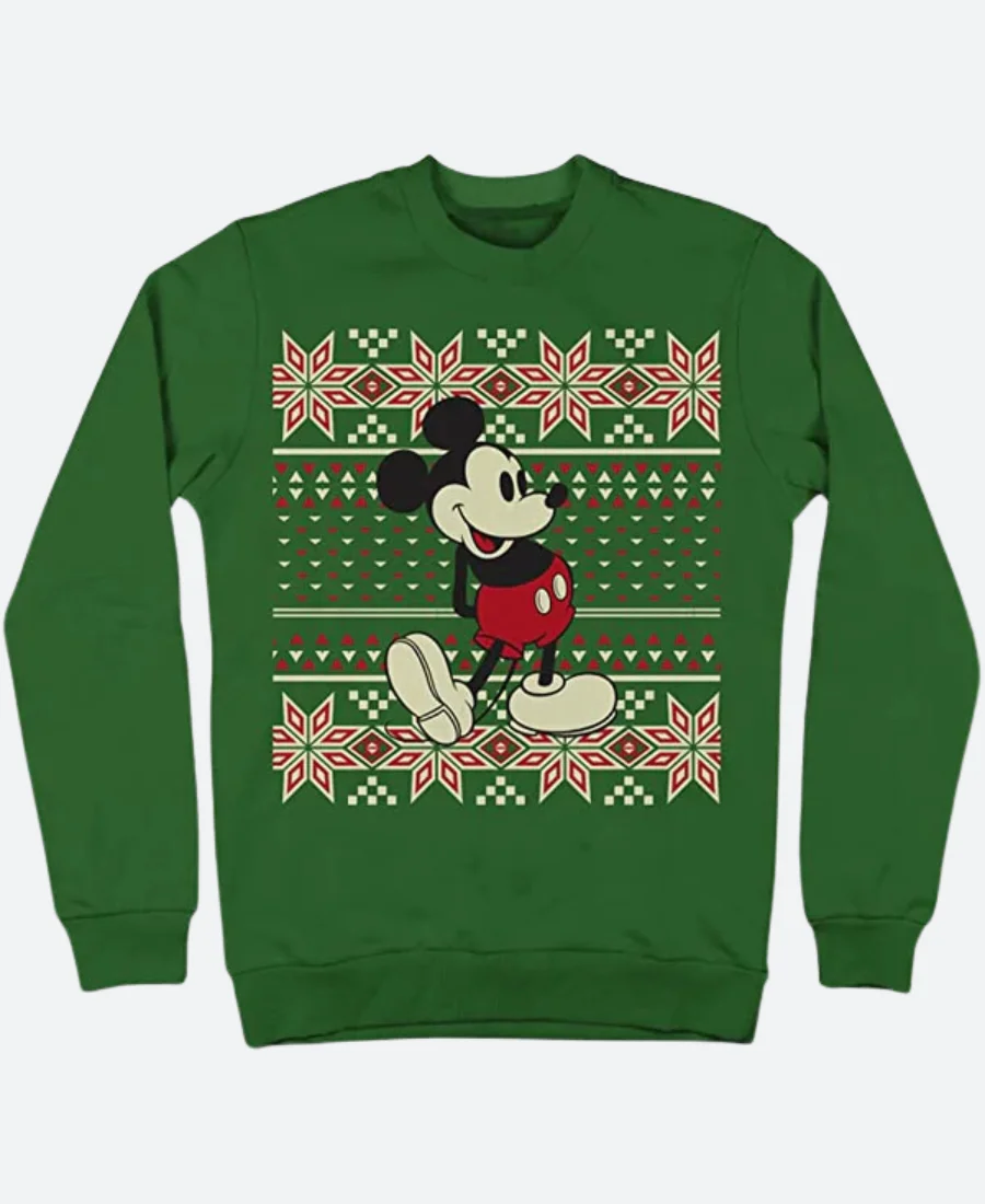 Mickey Mouse Snowflake Christmas Sweatshirt Front Image