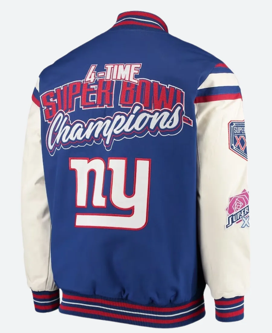 New York Giants Super Bowl Jacket Back Image