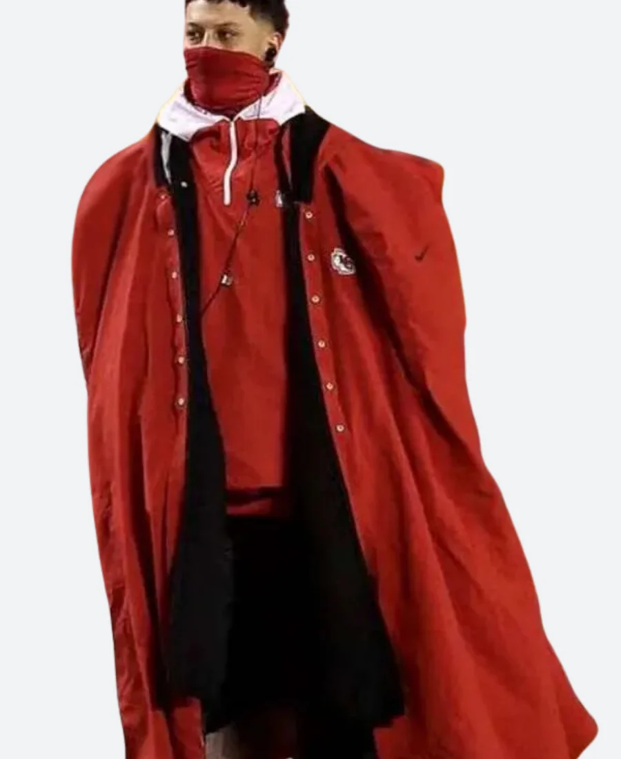 Patrick Mahomes KC Chiefs Sideline Cape Coat