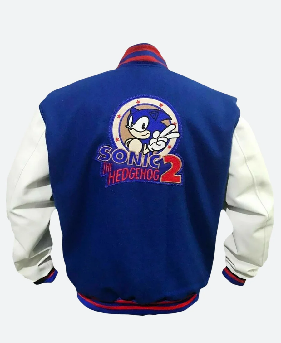 Sonic the Hedgehog Letterman Varsity Jacket Bacck Image