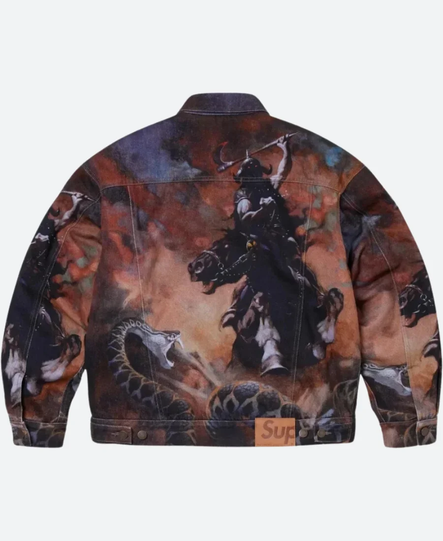 Supreme X Frank Frazetta Trucker Jacket Back Image