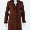 Yellowstone Monica Dutton Suede Leather Coat Front Image