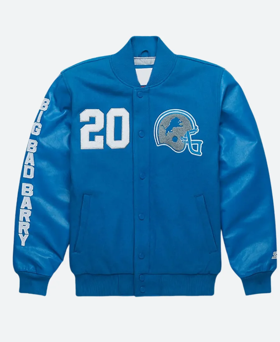 Barry Sanders Detroit Lions Jacket Front Image