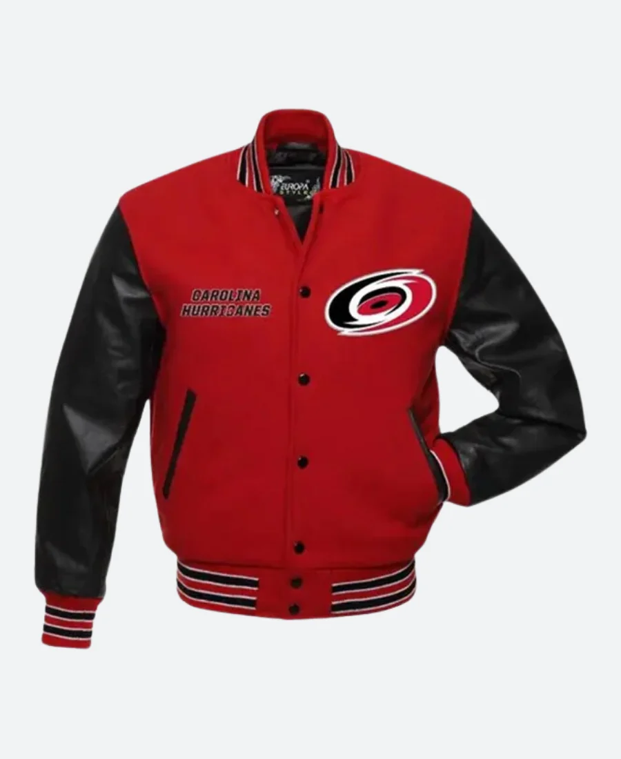 Carolina Hurricanes Red Bomber Jacket Front Image