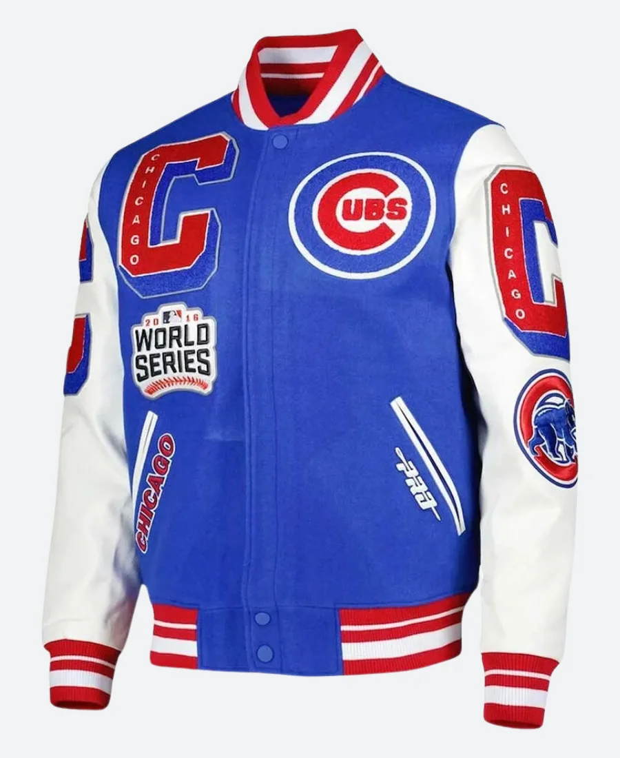 Chicago Cubs Mash Up Letterman Varsity Jacket Front Image