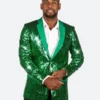 Christmas Sequin Green Blazer