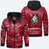 Cyberpunk 2077 Hooded Leather Jacket Front & Back Image