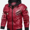 Cyberpunk 2077 Hooded Leather Jacket Front Image