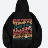 Dear Person Behind Me Black Hoodie Back Image