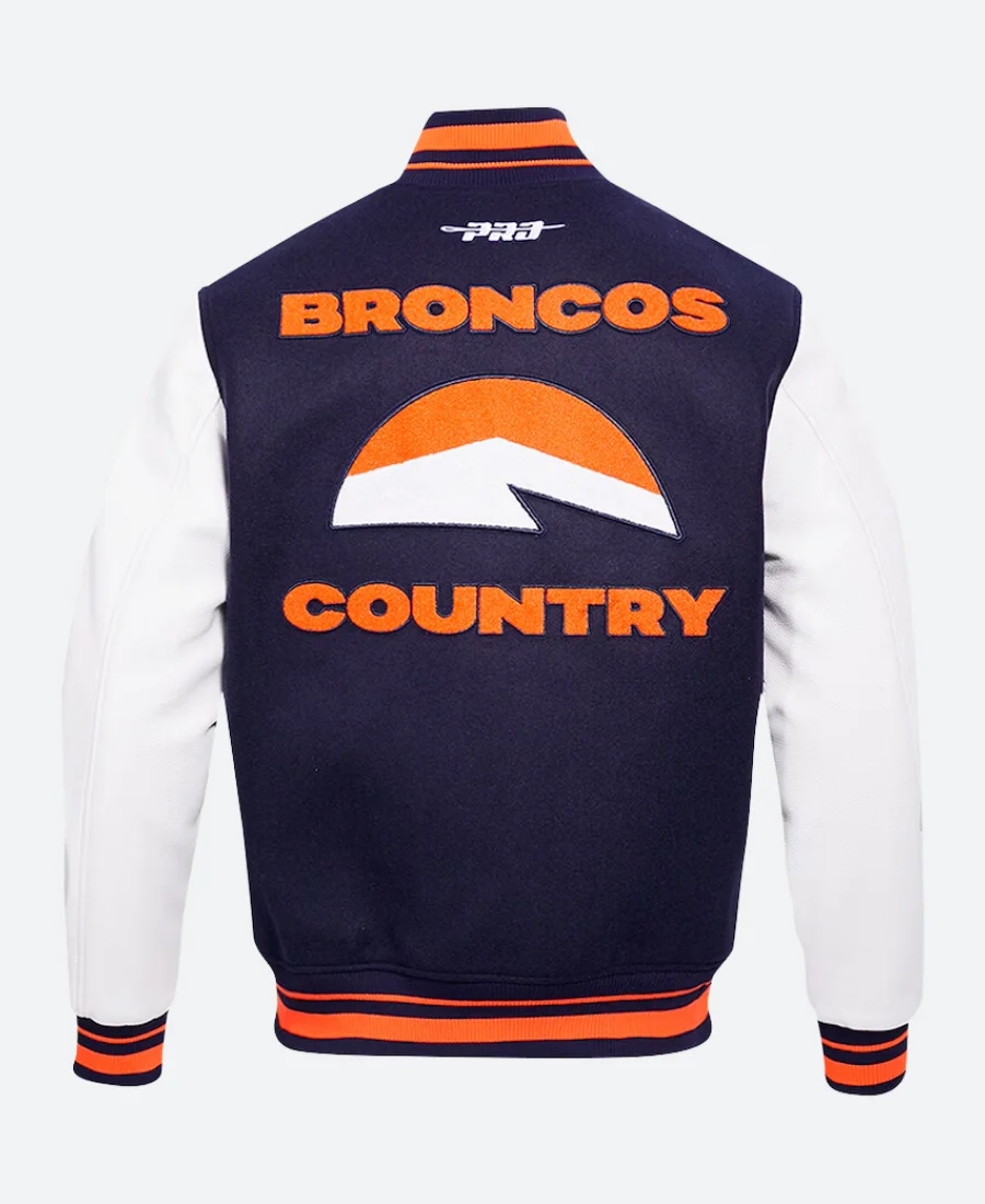 Denver Broncos Pro Standard Varsity Jacket Back Image