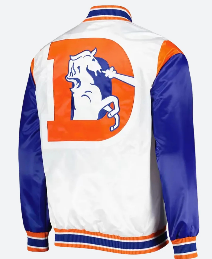 Denver Broncos Throwback Warm Up Pitch Jacket Back Image