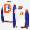 Denver Broncos Throwback Warm Up Pitch Jacket Front & Back Image